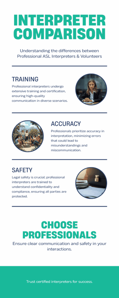 Professional ASL interpreters | interpreter comparison infographic